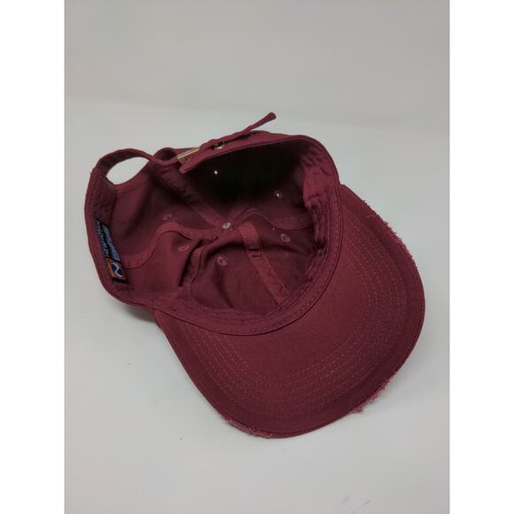 Newhattan Slideback OSFA Hat Red Hand Painted Flower Distressed Cap - Picture 8 of 10